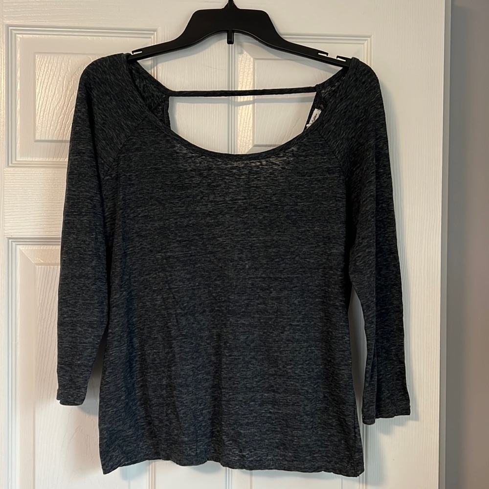 Gray Merona Open Back Crop Shirt